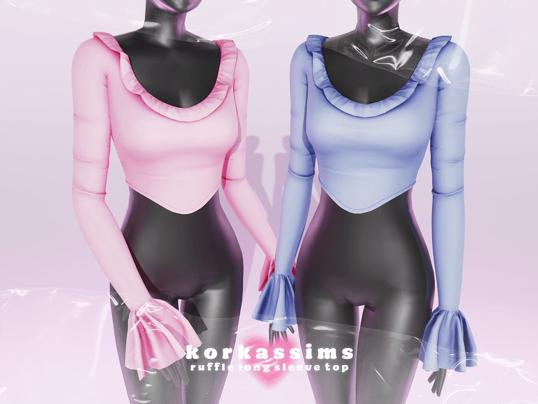 Топ Ruffle long sleeve top